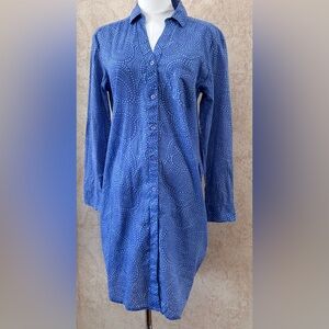 HIHO REBECCA Blue Polka Dot Shirt Dress